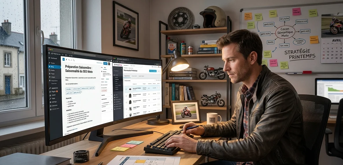 Damien Nicou expert SEO moto analysant la saisonnalité du marché deux-roues